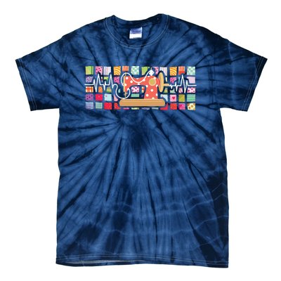 Quilter Heartbeat Sewing Quilting Stitching Sewist Sewer Tie-Dye T-Shirt