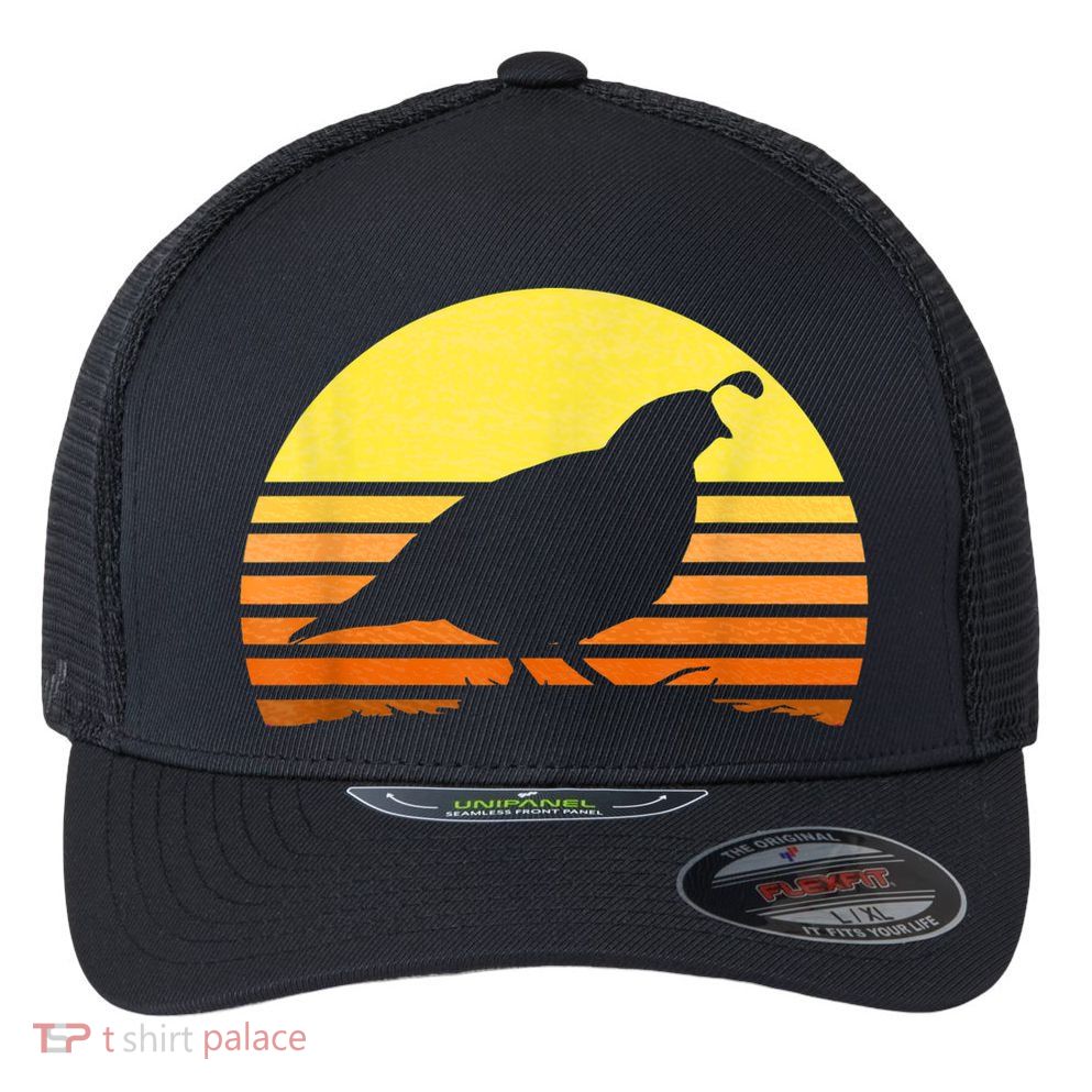 Quail Hunting Upland Bird Game Hunter Shooting Sports Flexfit Unipanel Trucker Cap