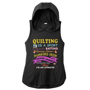 Quilting Is A Sport Funny Quilt Sayings Sewer Quilter Gift Ladies PosiCharge Tri-Blend Wicking Draft Hoodie Tank