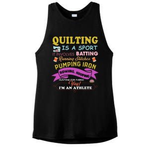 Quilting Is A Sport Funny Quilt Sayings Sewer Quilter Gift Ladies PosiCharge Tri-Blend Wicking Tank