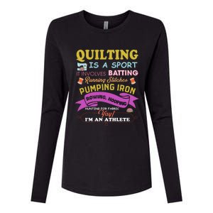 Quilting Is A Sport Funny Quilt Sayings Sewer Quilter Gift Womens Cotton Relaxed Long Sleeve T-Shirt