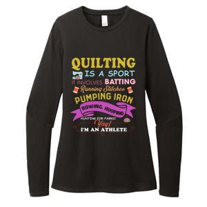 Quilting Is A Sport Funny Quilt Sayings Sewer Quilter Gift Womens CVC Long Sleeve Shirt