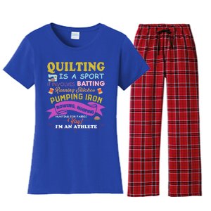 Quilting Is A Sport Funny Quilt Sayings Sewer Quilter Gift Women's Flannel Pajama Set