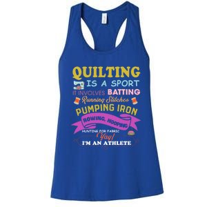 Quilting Is A Sport Funny Quilt Sayings Sewer Quilter Gift Women's Racerback Tank