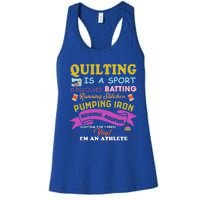 Quilting Is A Sport Funny Quilt Sayings Sewer Quilter Gift Women's Racerback Tank