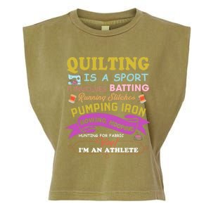 Quilting Is A Sport Funny Quilt Sayings Sewer Quilter Gift Garment-Dyed Women's Muscle Tee