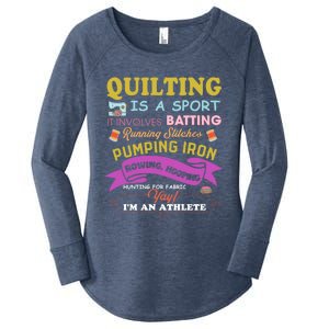 Quilting Is A Sport Funny Quilt Sayings Sewer Quilter Gift Women's Perfect Tri Tunic Long Sleeve Shirt