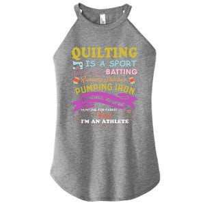 Quilting Is A Sport Funny Quilt Sayings Sewer Quilter Gift Women's Perfect Tri Rocker Tank