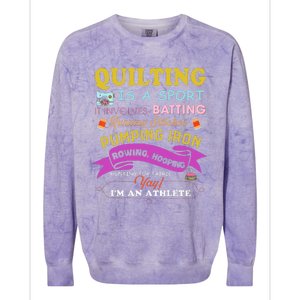 Quilting Is A Sport Funny Quilt Sayings Sewer Quilter Colorblast Crewneck Sweatshirt