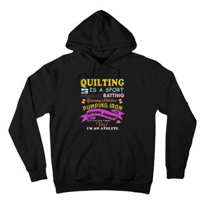 Quilting Is A Sport Funny Quilt Sayings Sewer Quilter Hoodie