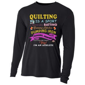 Quilting Is A Sport Funny Quilt Sayings Sewer Quilter Cooling Performance Long Sleeve Crew