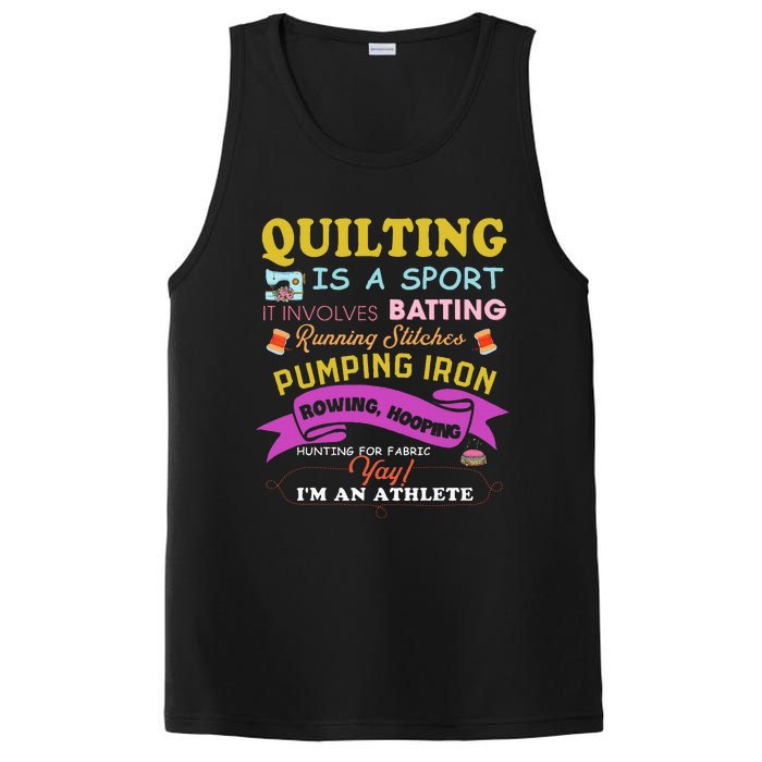 Quilting Is A Sport Funny Quilt Sayings Sewer Quilter PosiCharge Competitor Tank