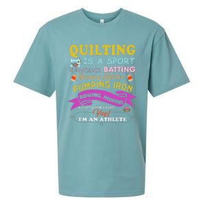 Quilting Is A Sport Funny Quilt Sayings Sewer Quilter Sueded Cloud Jersey T-Shirt