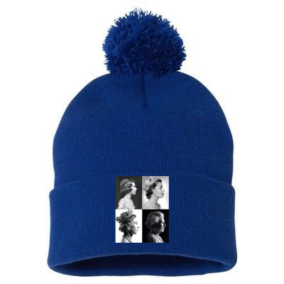 Queen II Elizabeth Of England 1920 2022 Pom Pom 12in Knit Beanie