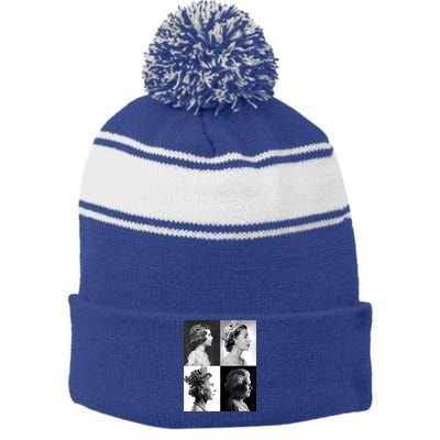 Queen II Elizabeth Of England 1920 2022 Stripe Pom Pom Beanie