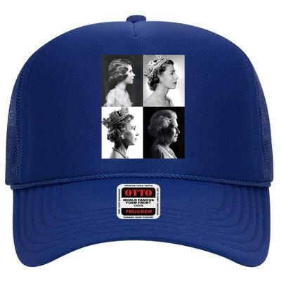 Queen II Elizabeth Of England 1920 2022 High Crown Mesh Back Trucker Hat