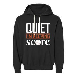 Quiet Im Keeping Score Garment-Dyed Fleece Hoodie