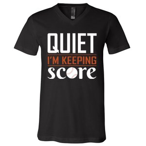 Quiet Im Keeping Score V-Neck T-Shirt