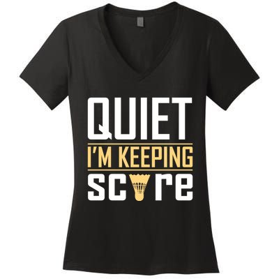 Quiet I'm Keeping Score Women's V-Neck T-Shirt