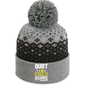 Quiet I'm Keeping Score Funny Baseball The Baniff Cuffed Pom Beanie