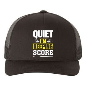 Quiet I'm Keeping Score Funny Baseball Yupoong Adult 5-Panel Trucker Hat