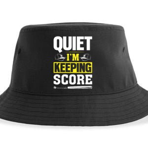 Quiet I'm Keeping Score Funny Baseball Sustainable Bucket Hat