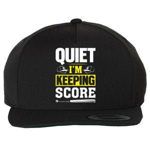 Quiet I'm Keeping Score Funny Baseball Wool Snapback Cap