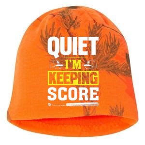 Quiet I'm Keeping Score Funny Baseball Kati - Camo Knit Beanie