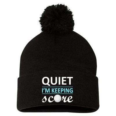 Quiet I'm Keeping Score Pom Pom 12in Knit Beanie