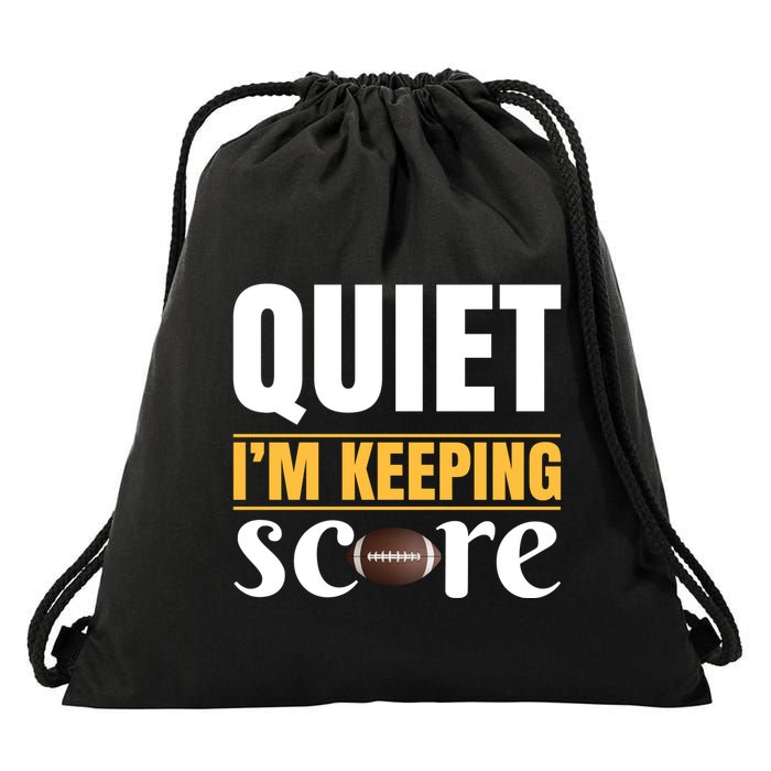 Quiet I'm Keeping Score Drawstring Bag