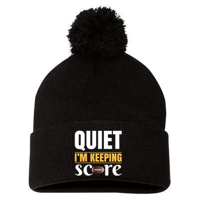 Quiet I'm Keeping Score Pom Pom 12in Knit Beanie