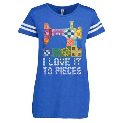 Quilting I Love It To Pieces Sewing Sayings Crochet Hobby Gift Enza Ladies Jersey Football T-Shirt