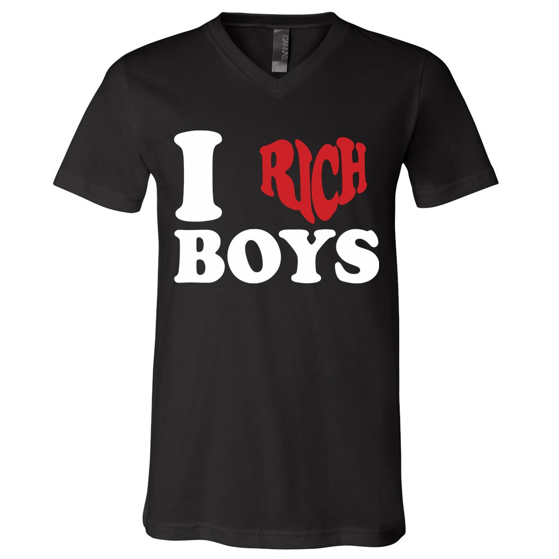 Qierraa I Love Rich Boy V-Neck T-Shirt
