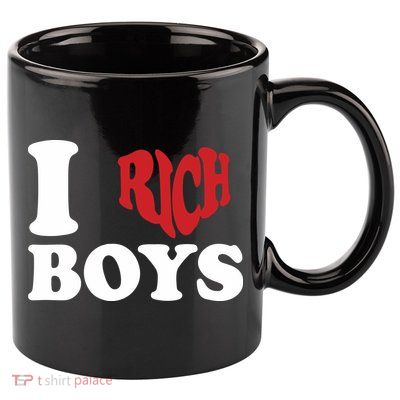 Qierraa I Love Rich Boy 11oz C Handle Ceramic Mug