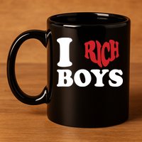 Qierraa I Love Rich Boy 11oz C Handle Ceramic Mug