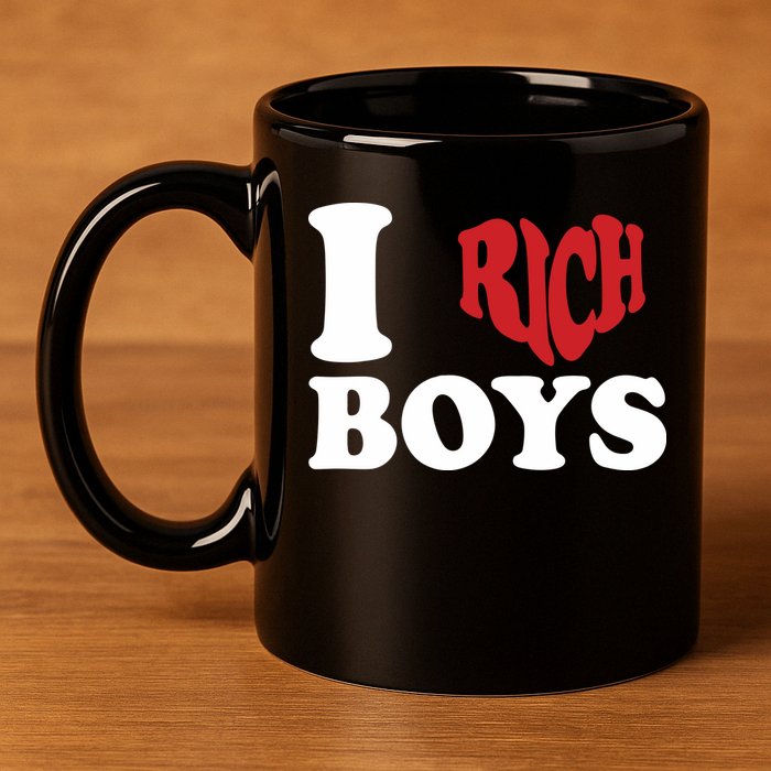 Qierraa I Love Rich Boy 11oz C Handle Ceramic Mug