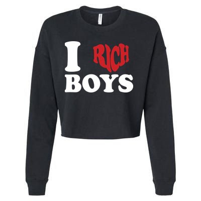 Qierraa I Love Rich Boy Cropped Pullover Crew
