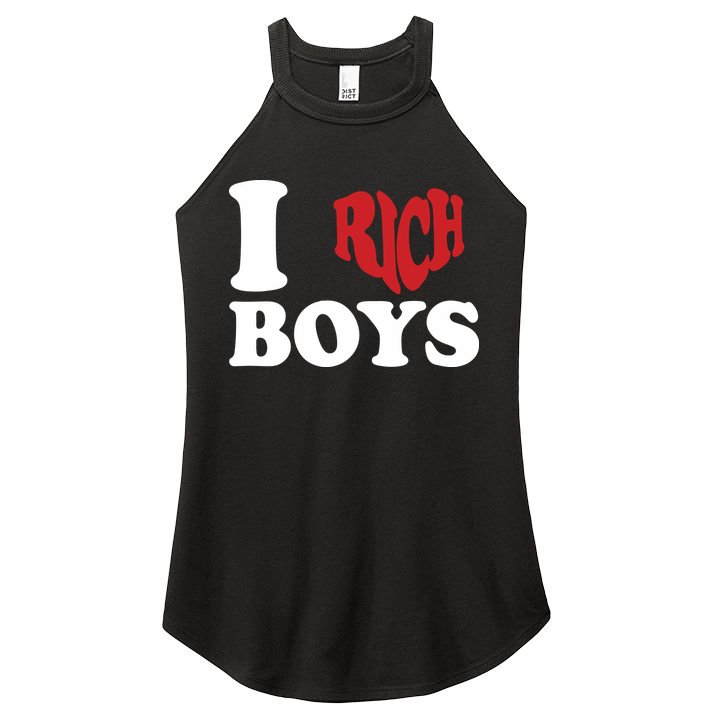 Qierraa I Love Rich Boy Women's Perfect Tri Rocker Tank