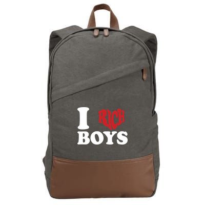 Qierraa I Love Rich Boy Cotton Canvas Backpack