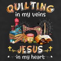 Quilting In My Veins Jesus In My Heart Funny Quilters Cool Comfort Performance Bucket Hat