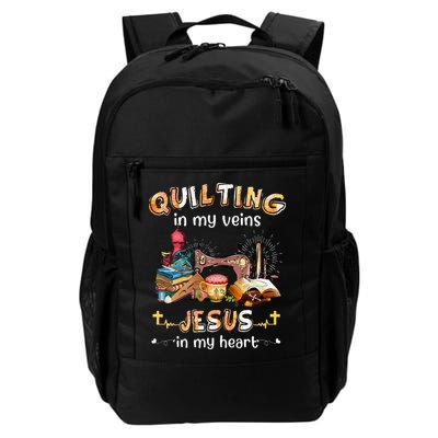 Quilting In My Veins Jesus In My Heart Funny Quilters Backpack