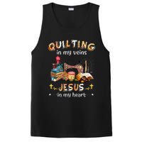 Quilting In My Veins Jesus In My Heart Funny Quilters PosiCharge Competitor Tank