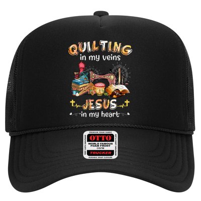 Quilting In My Veins Jesus In My Heart Funny Quilters Hat