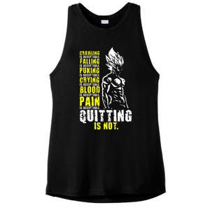 Quitting Is Not Acceptable Anime Gym and Workout Motivation Ladies PosiCharge Tri-Blend Wicking Tank