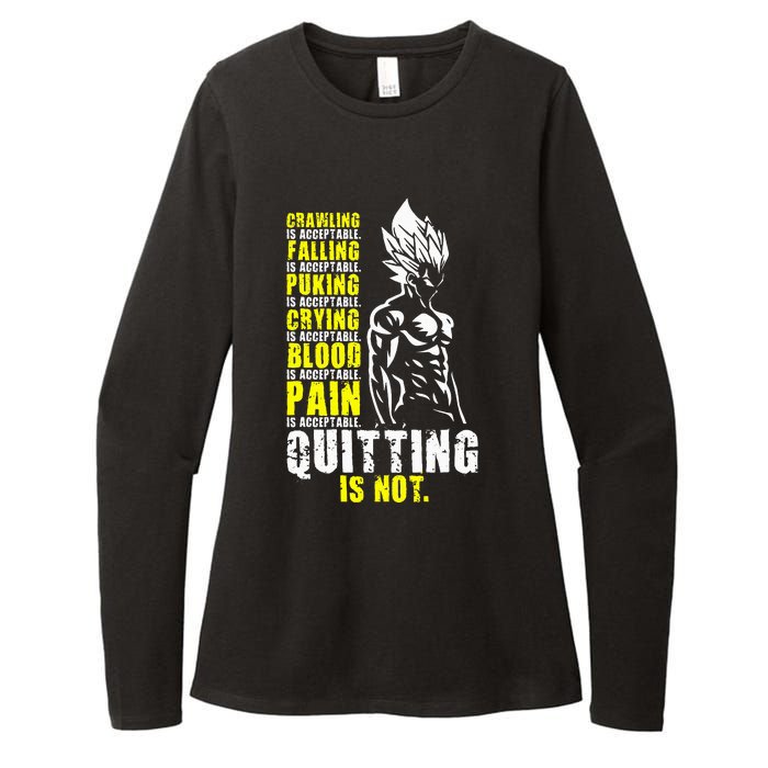 Quitting Is Not Acceptable Anime Gym and Workout Motivation Womens CVC Long Sleeve Shirt