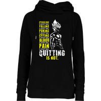 Quitting Is Not Acceptable Anime Gym and Workout Motivation Womens Funnel Neck Pullover Hood