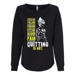 Quitting Is Not Acceptable Anime Gym and Workout Motivation Womens California Wash Sweatshirt