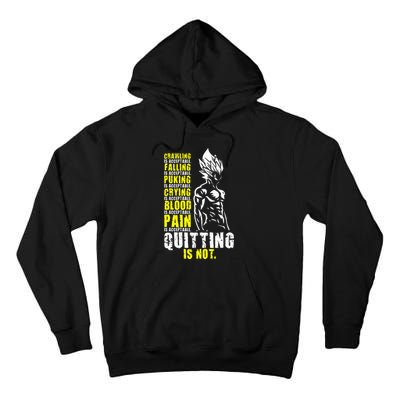 Quitting Is Not Acceptable Anime Gym and Workout Motivation Tall Hoodie