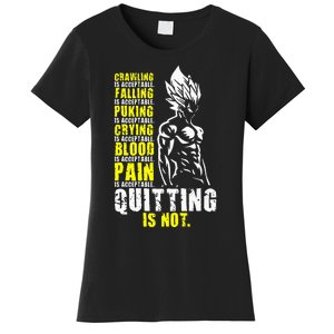 Quitting Is Not Acceptable Anime Gym and Workout Motivation Women's T-Shirt