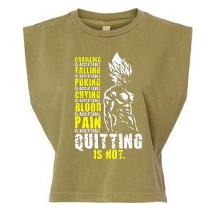 Quitting Is Not Acceptable Anime Gym and Workout Motivation Garment-Dyed Women's Muscle Tee